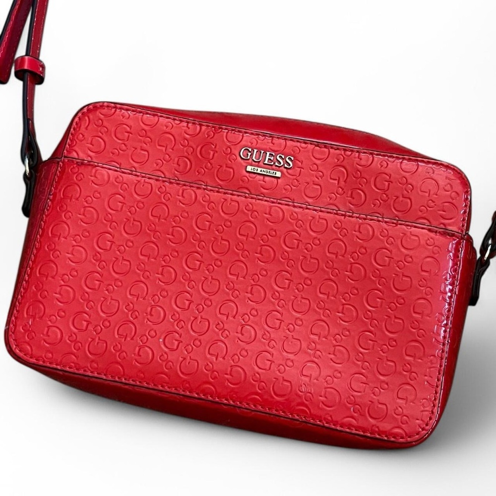 Guess Red Embossed Crossbody Bag